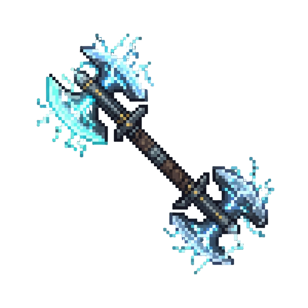 A Double-ended Plasma Choppa Crackling with Lightning