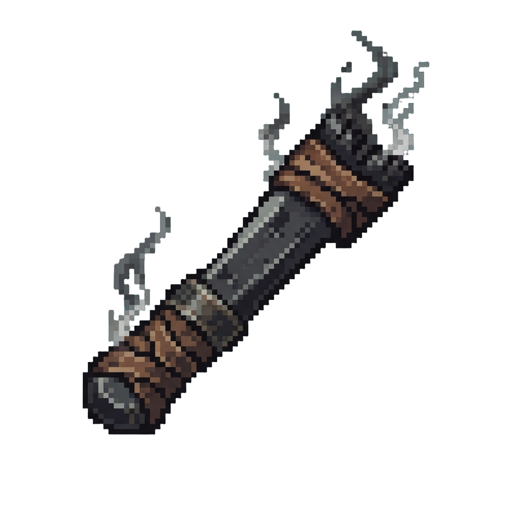 A Blackened Smoking Choppa Handle