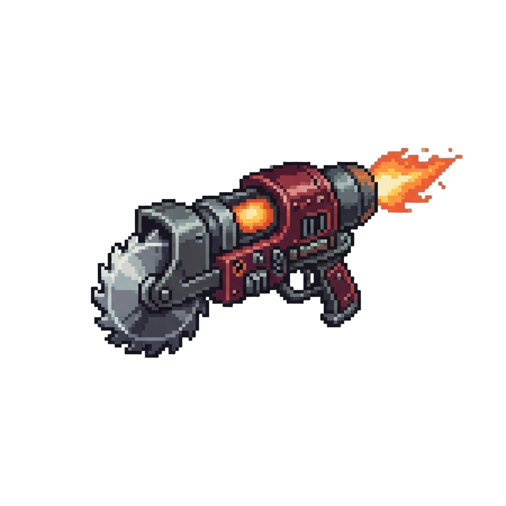 A Rocket-propelled Buzzsaw Gun with Roaring Exhaust