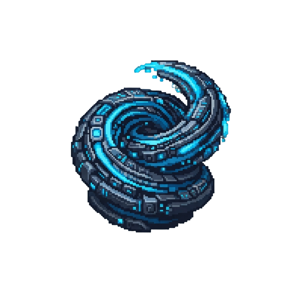 A Swirl of Blue Energy-absorbing Nanites