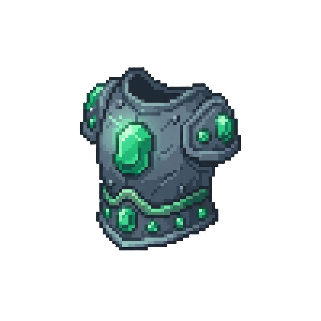 A Glowing Emerald-encrusted Armor Plate