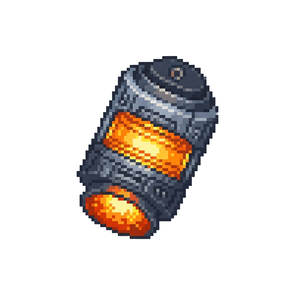 A Single Glowing Rocket Thruster Core