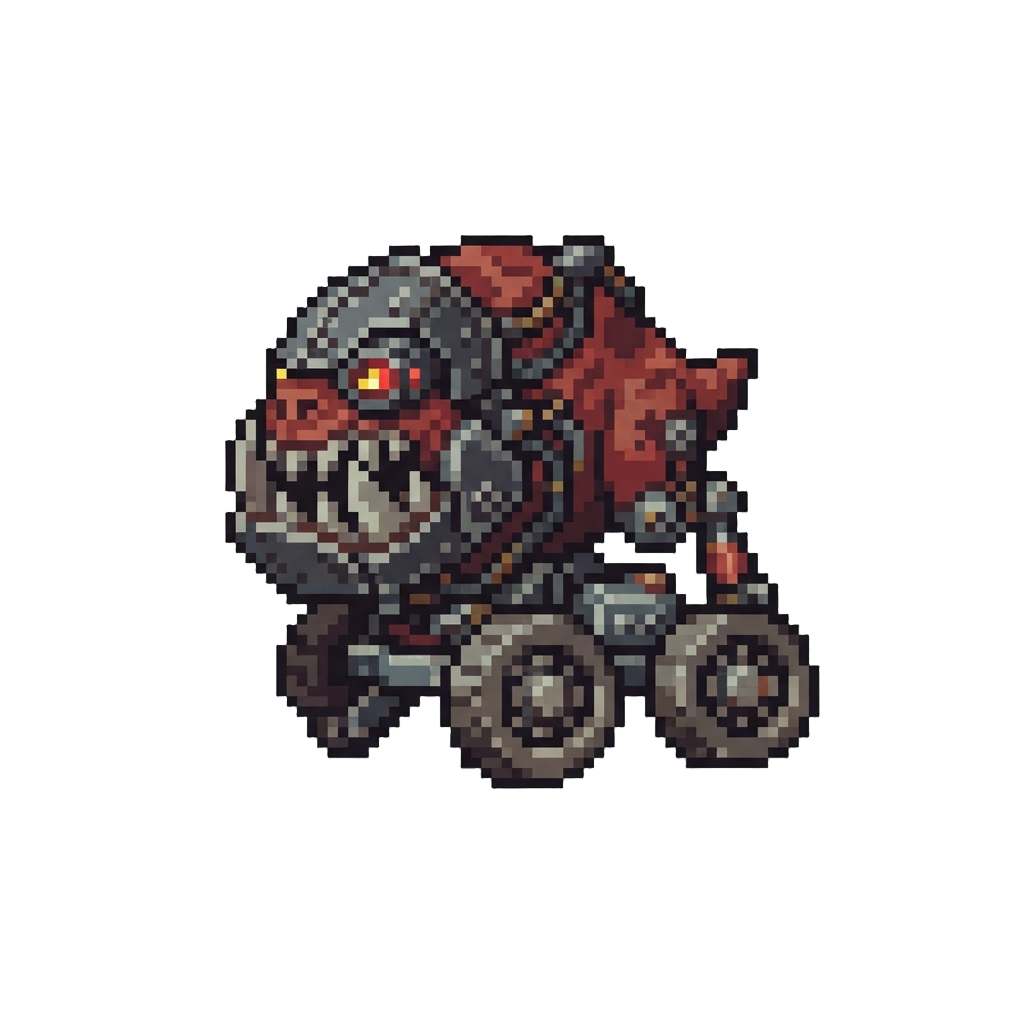 A Cyber-driven Attack Squig with Iron Jaws and Wheels