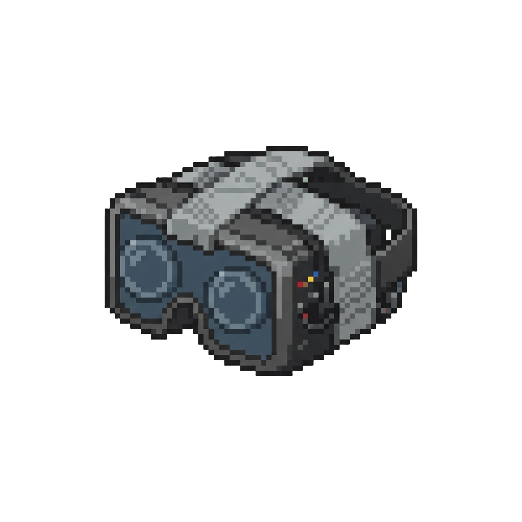 A Pixel-powered Vr Goggle Set Strapped with Duct Tape