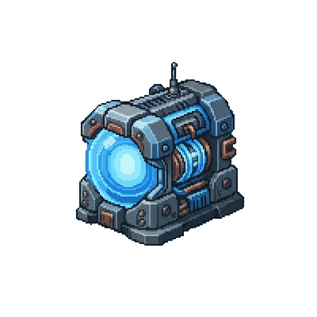 A Glowing Blue Mega-kustom Force Field Generator