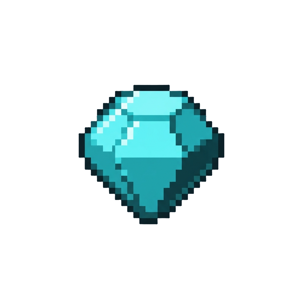 Diamond-shaped Bright Cyan Light Voxels