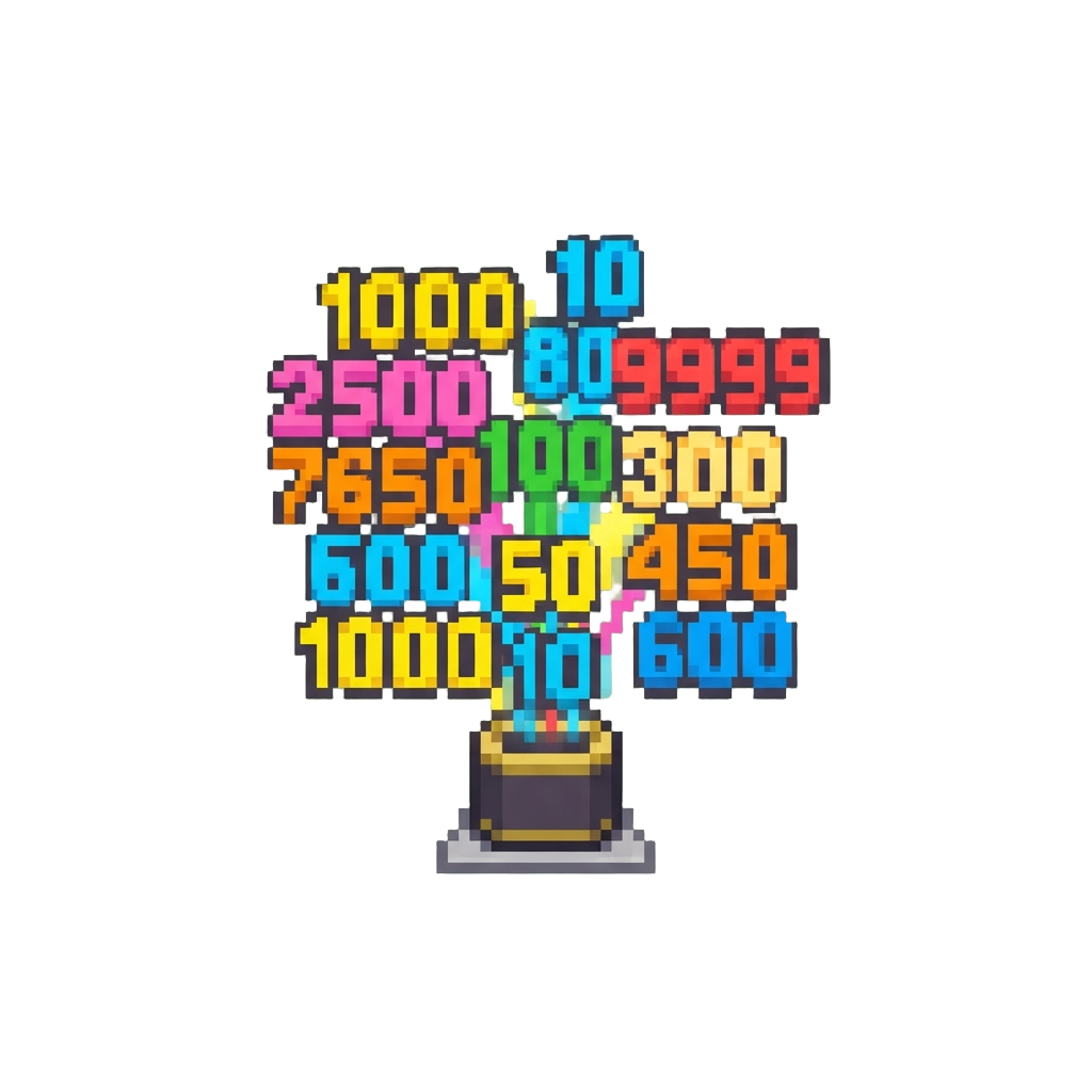 A Fountain of Retro High-score Point Popups