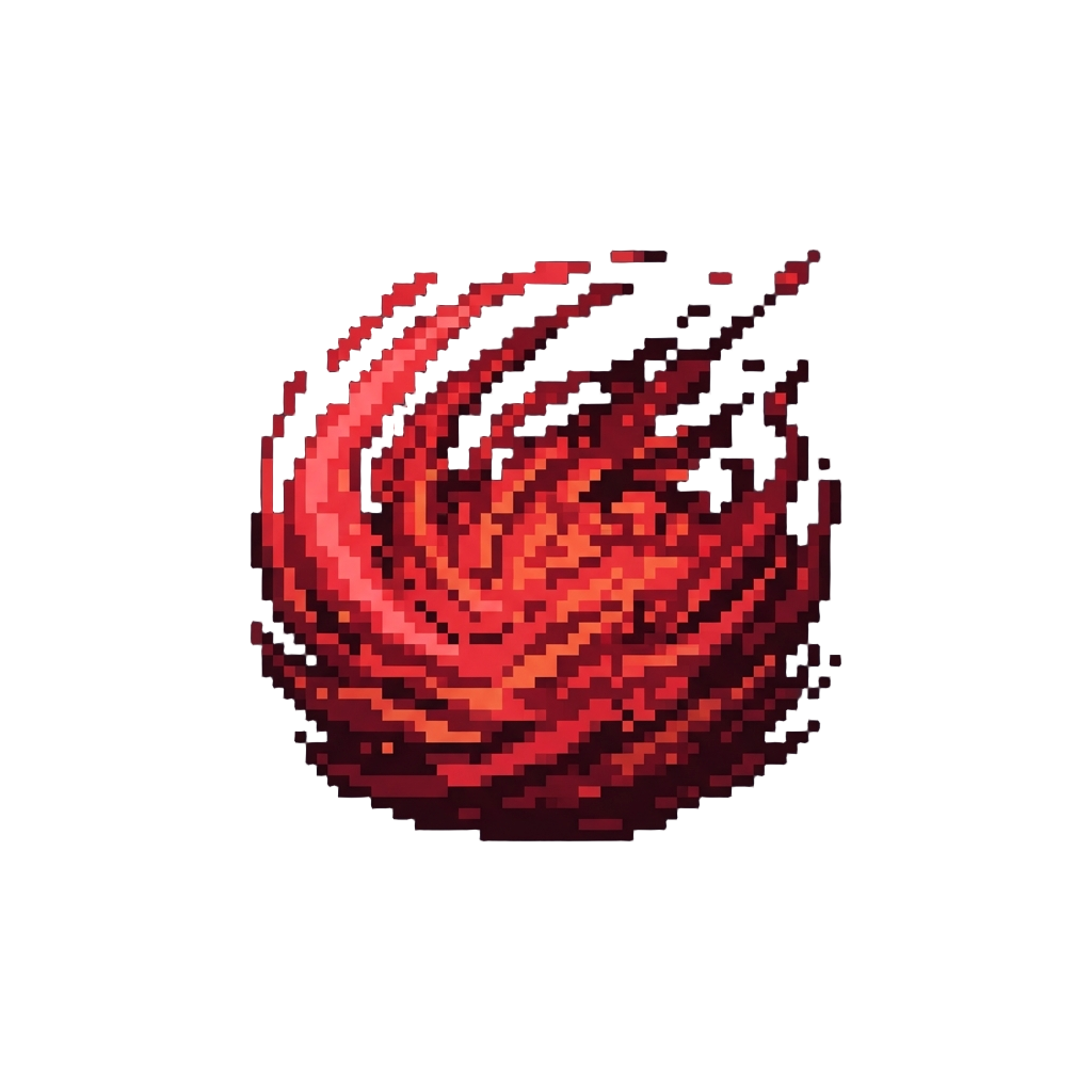 A Dramatic Shockwave of Red Glitch Particles