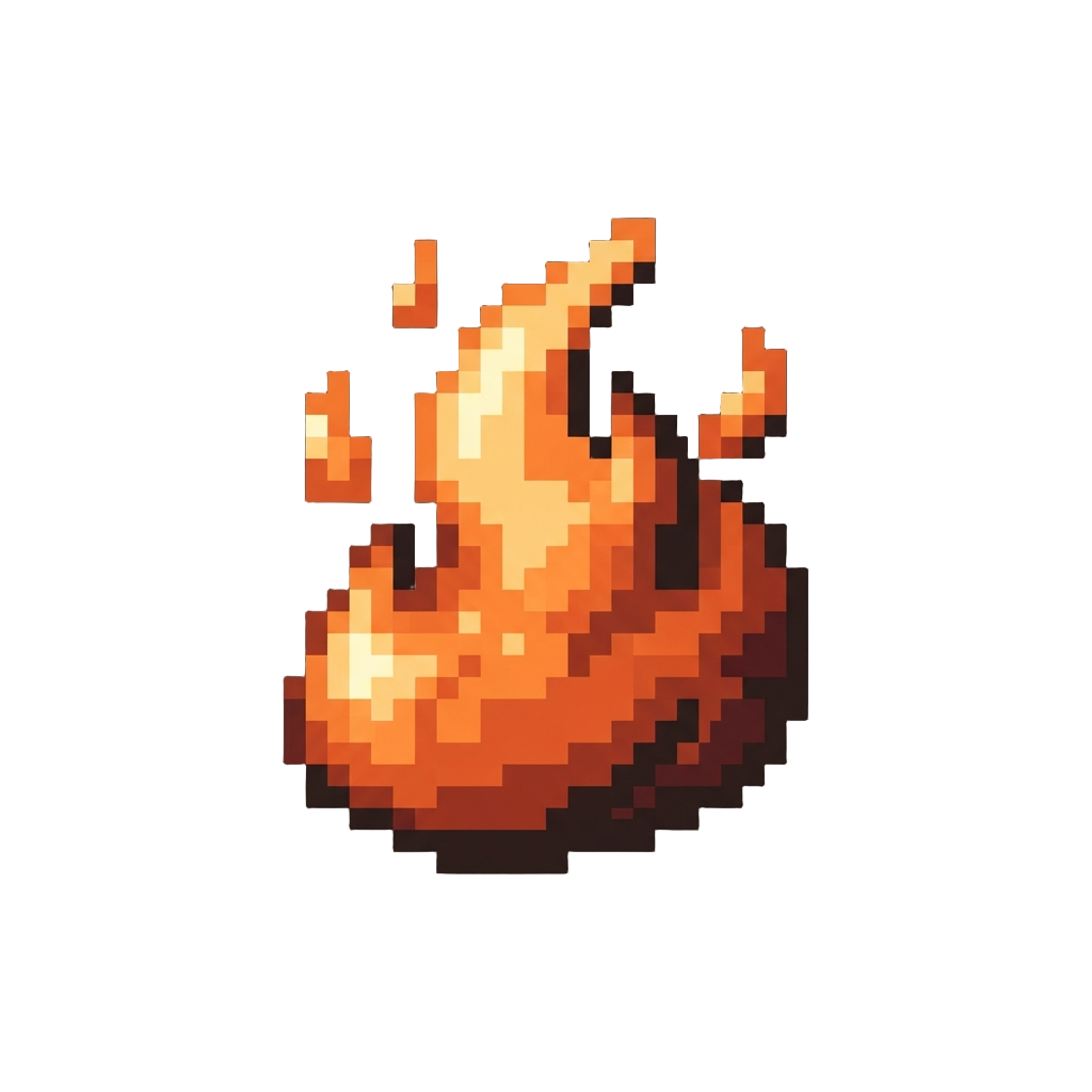 A Spray of Orange Arcade Flame Embers