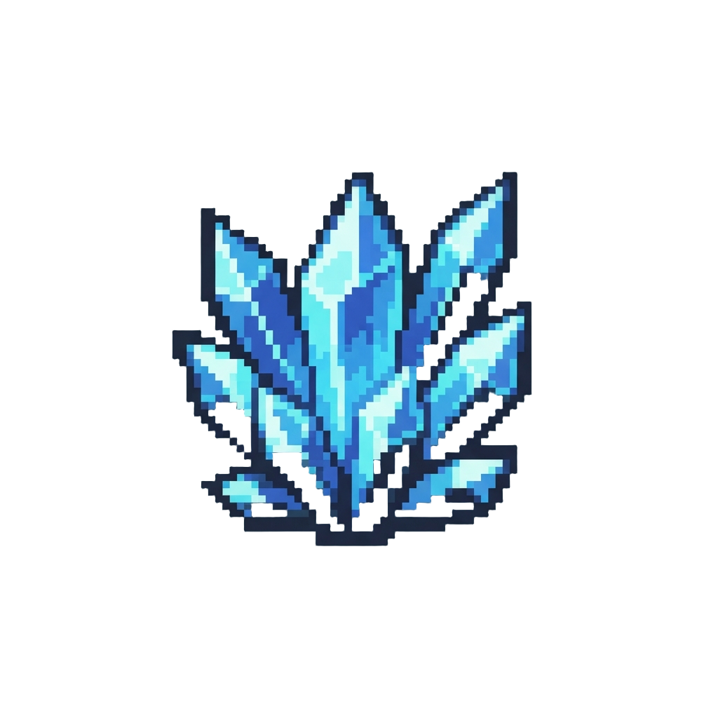 A Burst of Neon Blue Energy Crystals