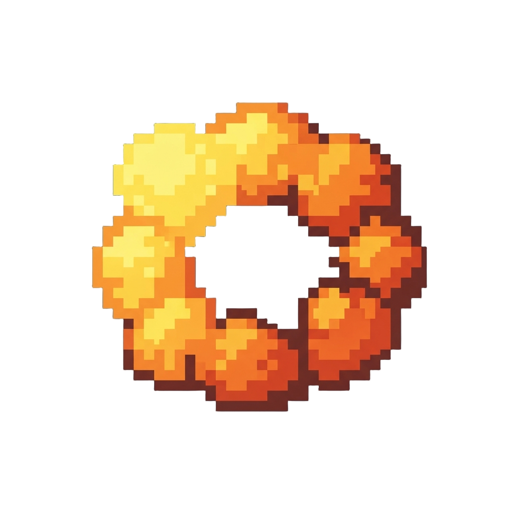 A Fiery Ring of Retro Arcade Explosions
