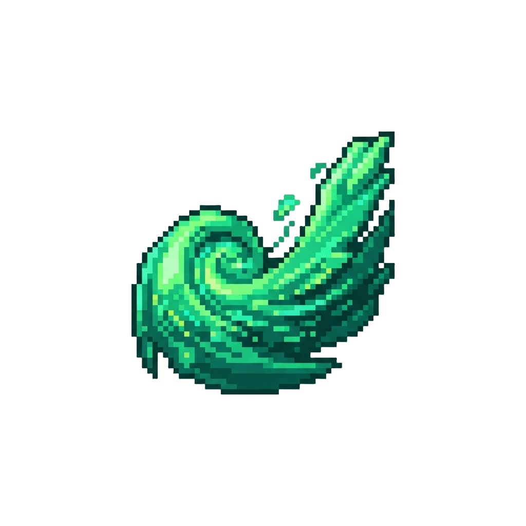 A Pulsing Wave of Green Digital Distortion