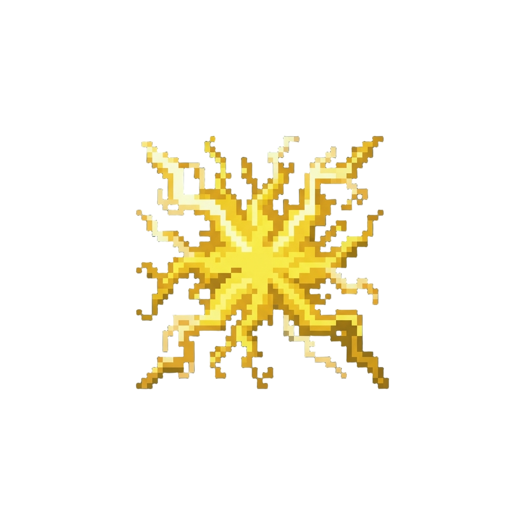 A Crackling Burst of Yellow Static Electricity