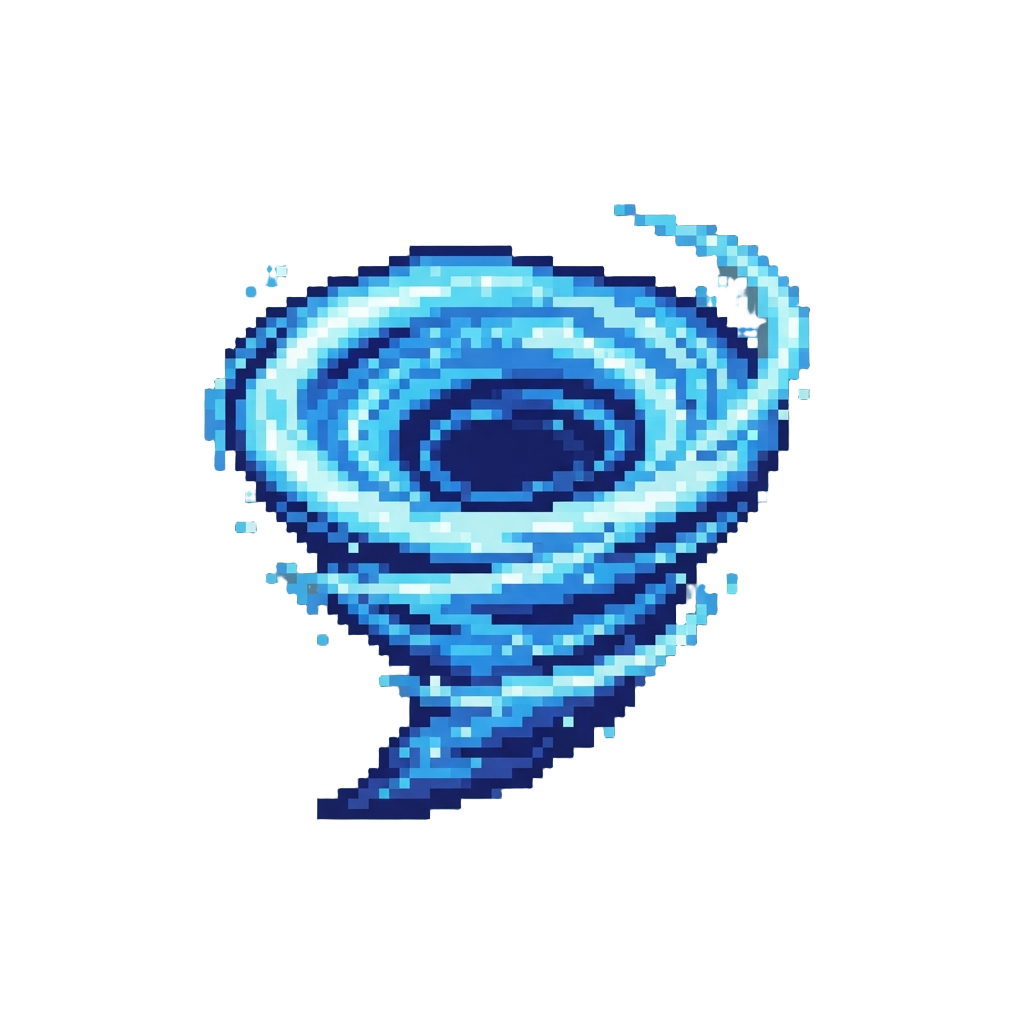 A Shimmering Vortex of Digital Grid Particles