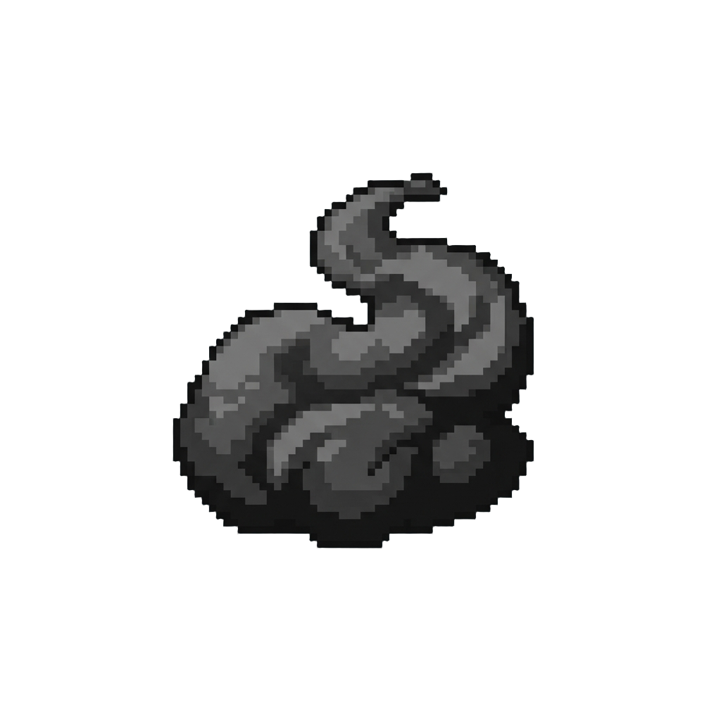 A Cloud of Pixelated Black Smoke