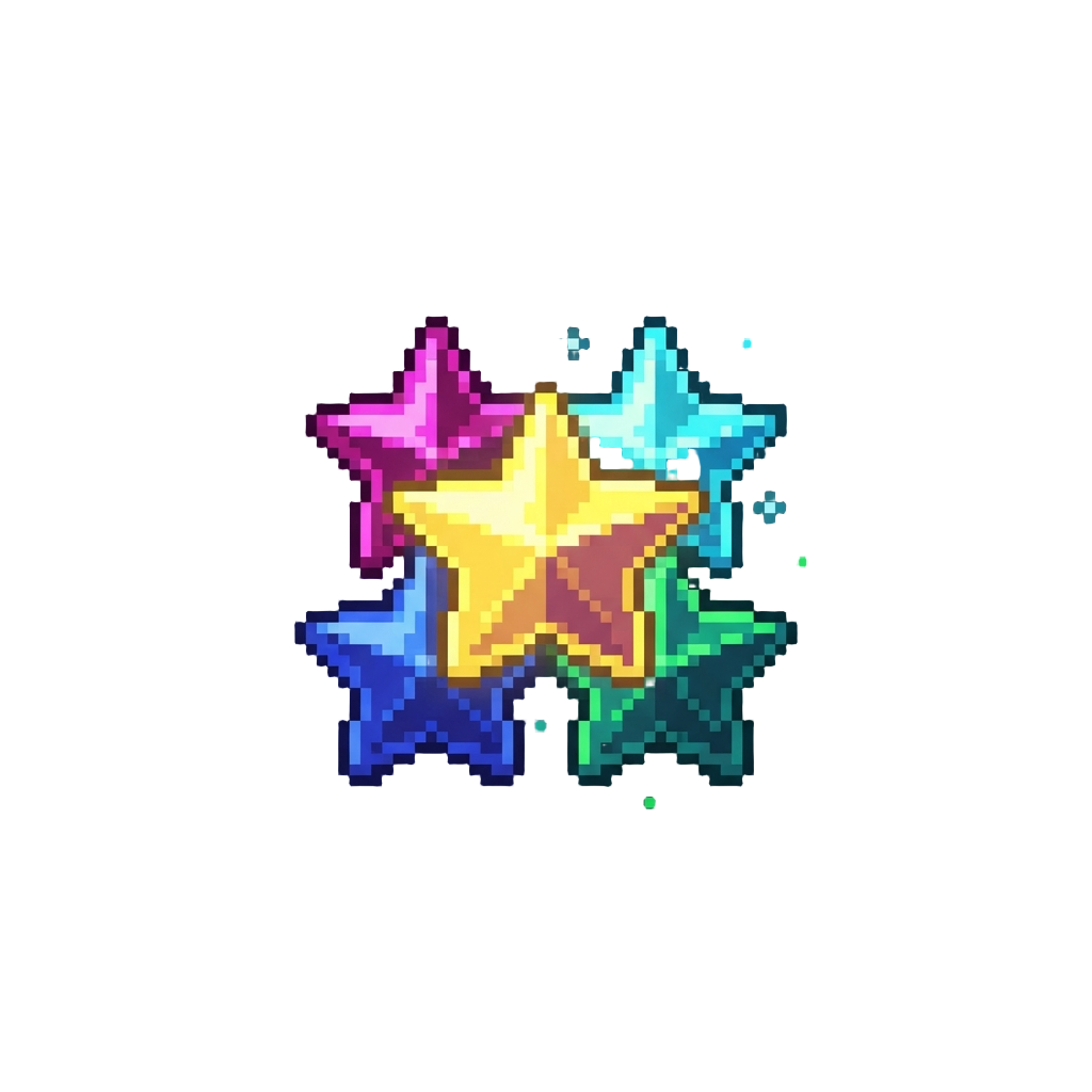 A Spray of Glowing Neon Stars