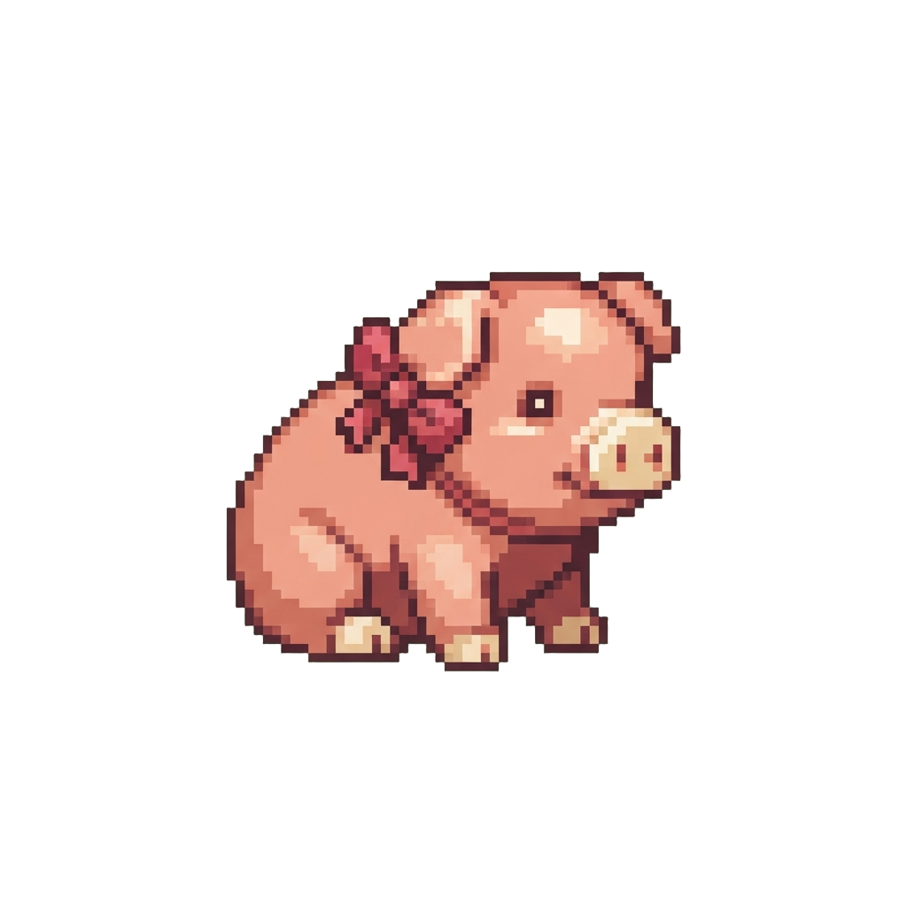 A Soft Baby Piglet with a Pink Bow