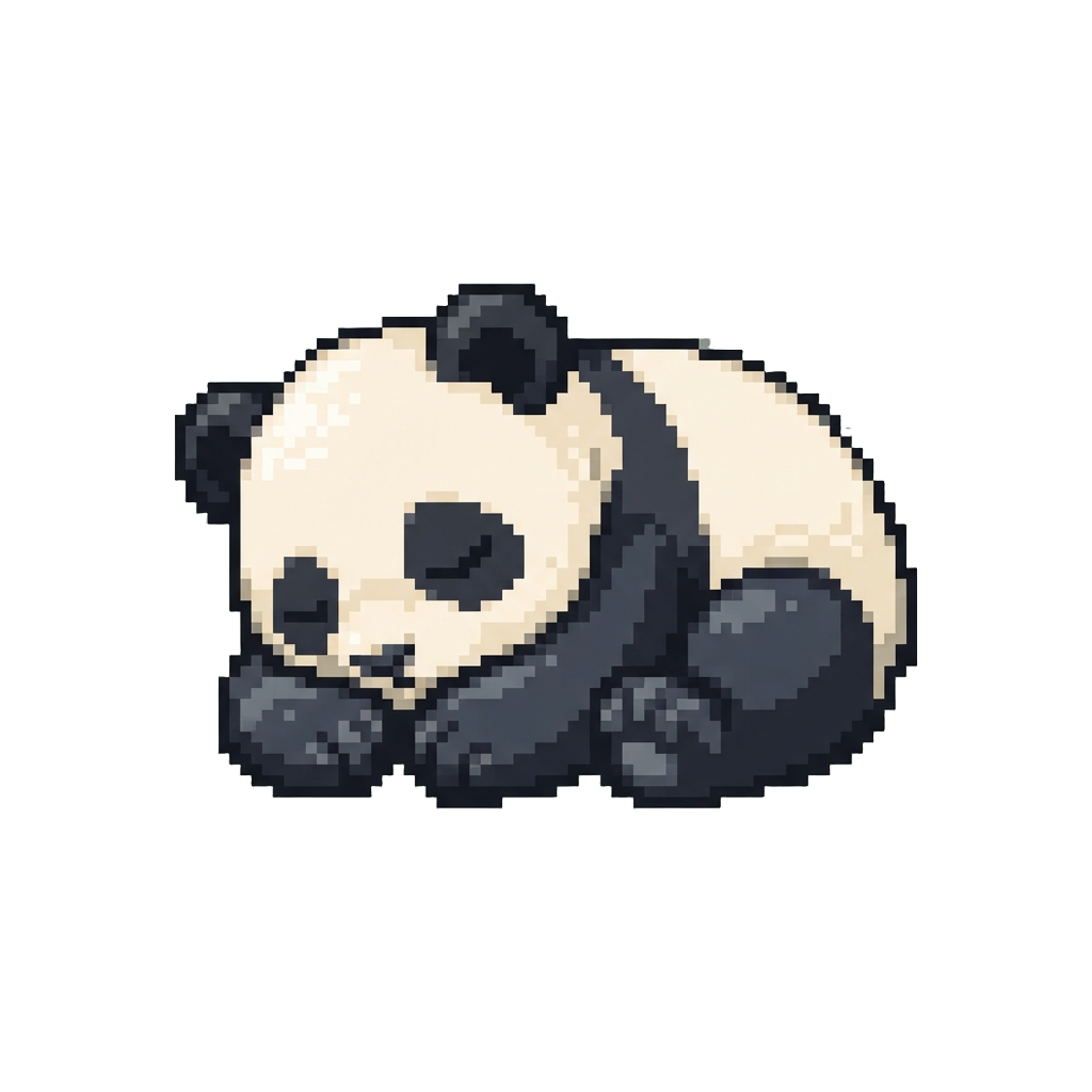 A Tiny Sleepy Baby Panda