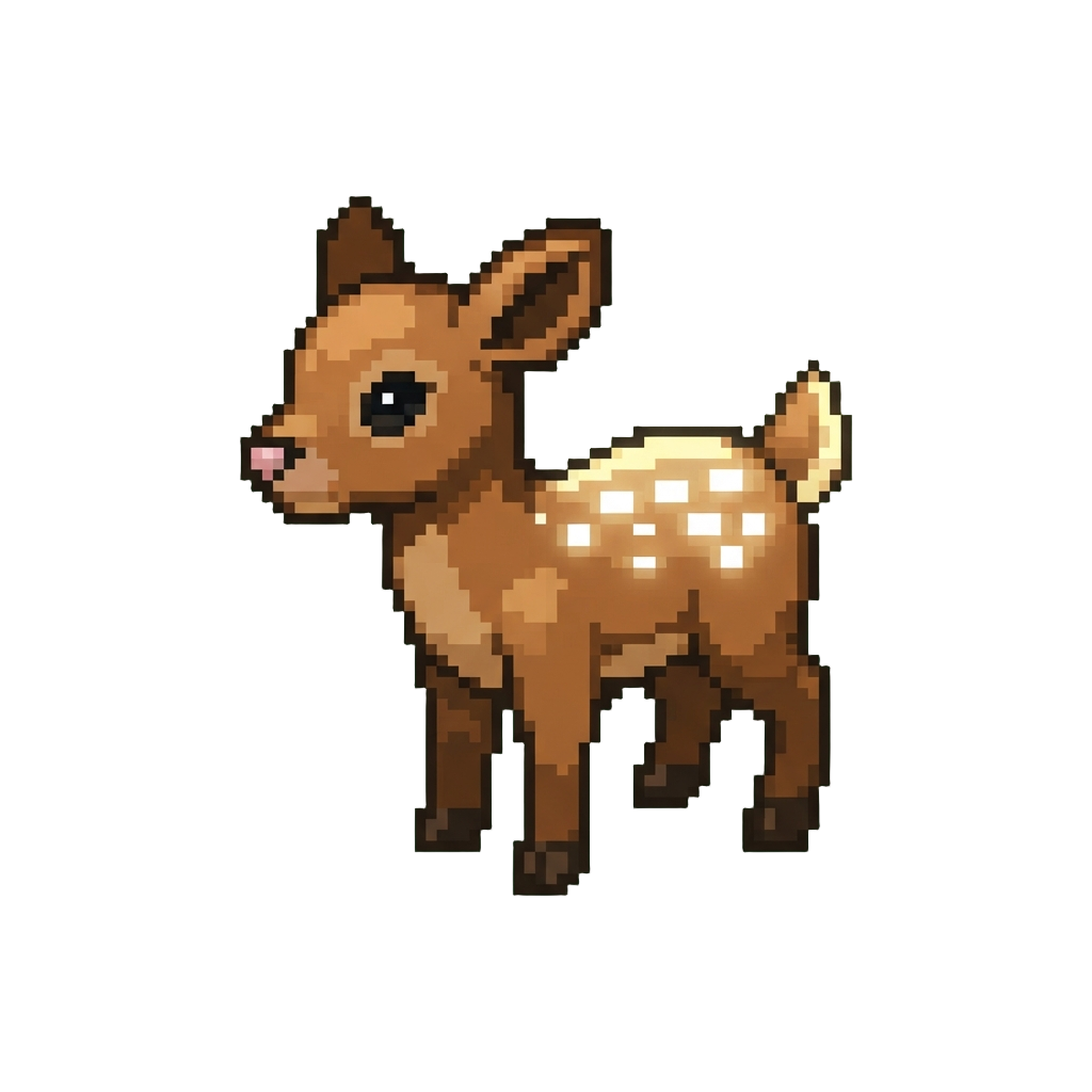 A Miniature Forest Fawn with Glowing Spots