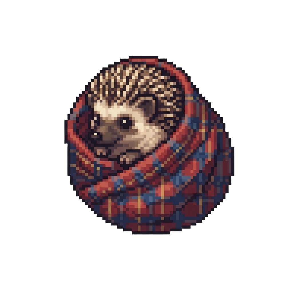 A Tiny Baby Hedgehog Wrapped in Flannel