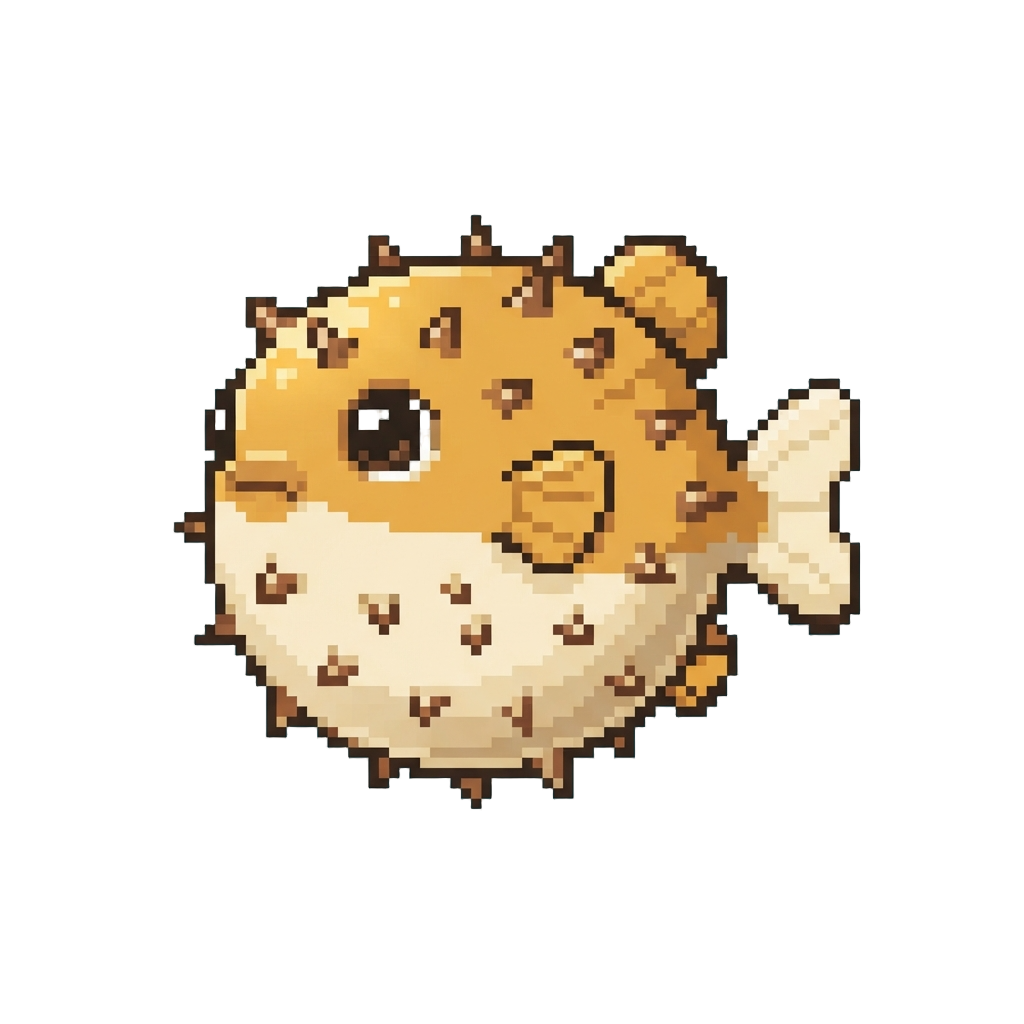 A Adorable Chubby Round Pufferfish