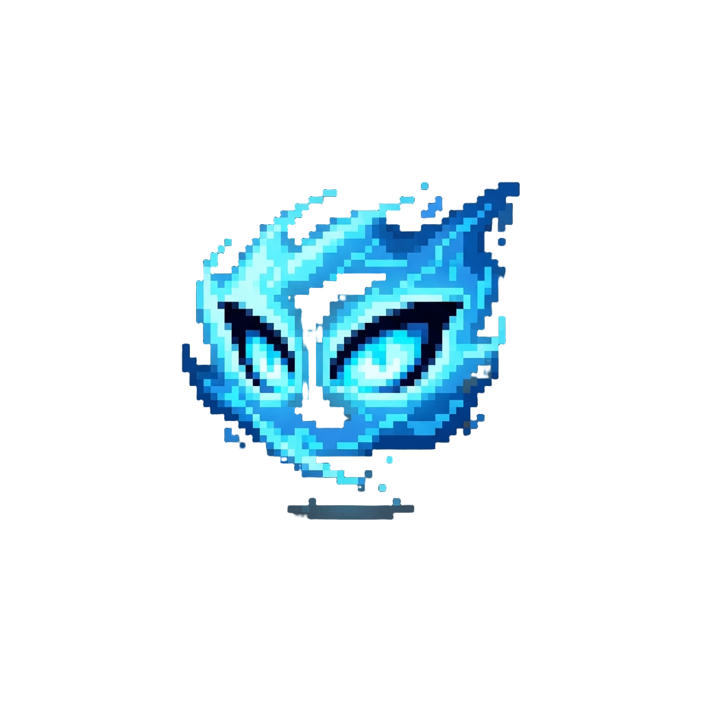 Blinding Glowing Blue Eyes and Floating Aura