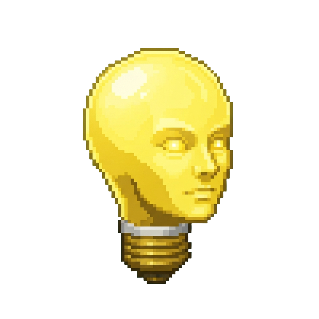 Head Glowing Like a Bright Yellow Lightbulb