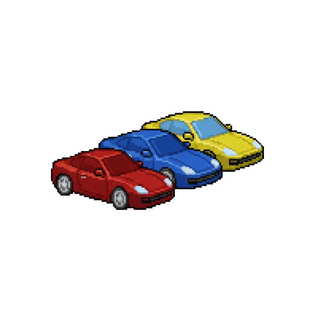 A Line of Gleaming Sports Cars