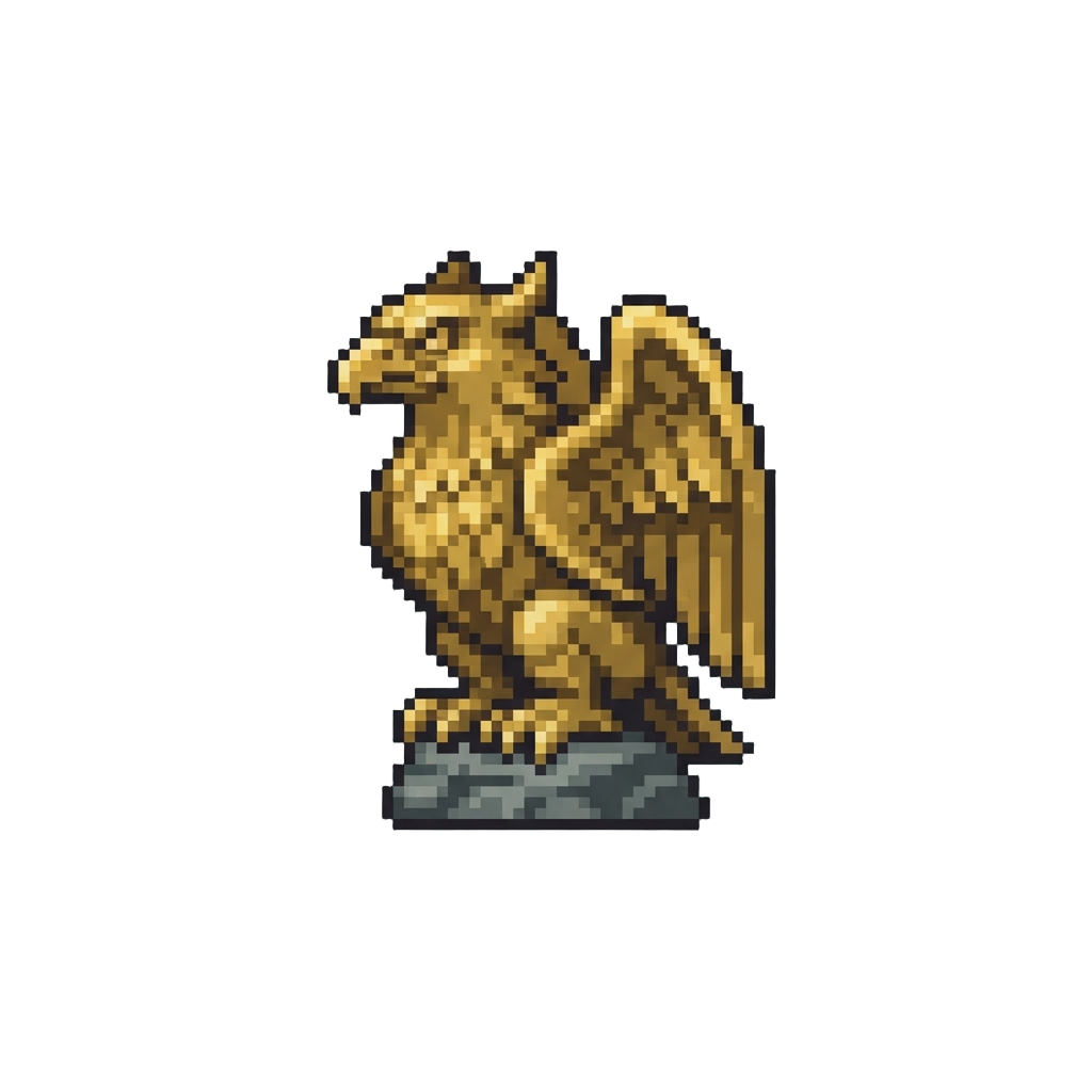 A Shiny Golden Eagle Gargoyle