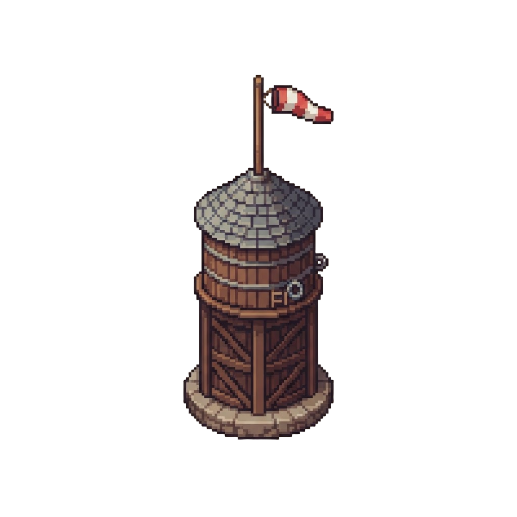 A Towering Water Tower Flagpole