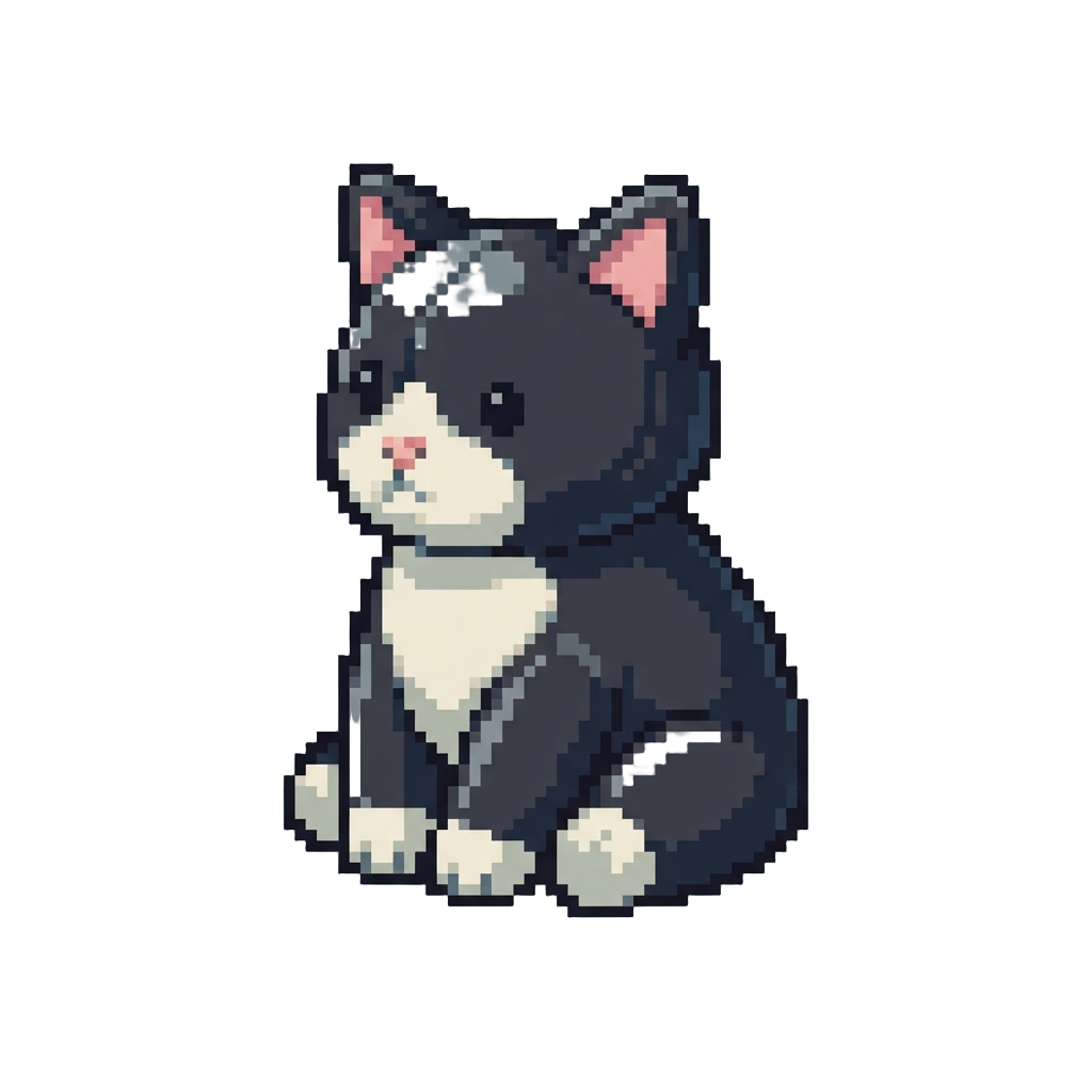 A Velvet Plush Tuxedo Cat