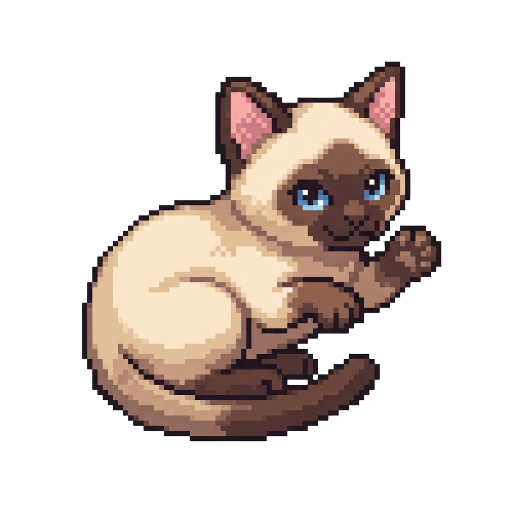 A Playful Siamese Kitten