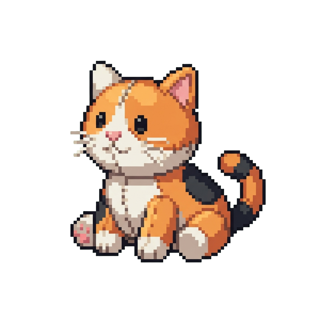 A Stuffed Calico Cat Doll