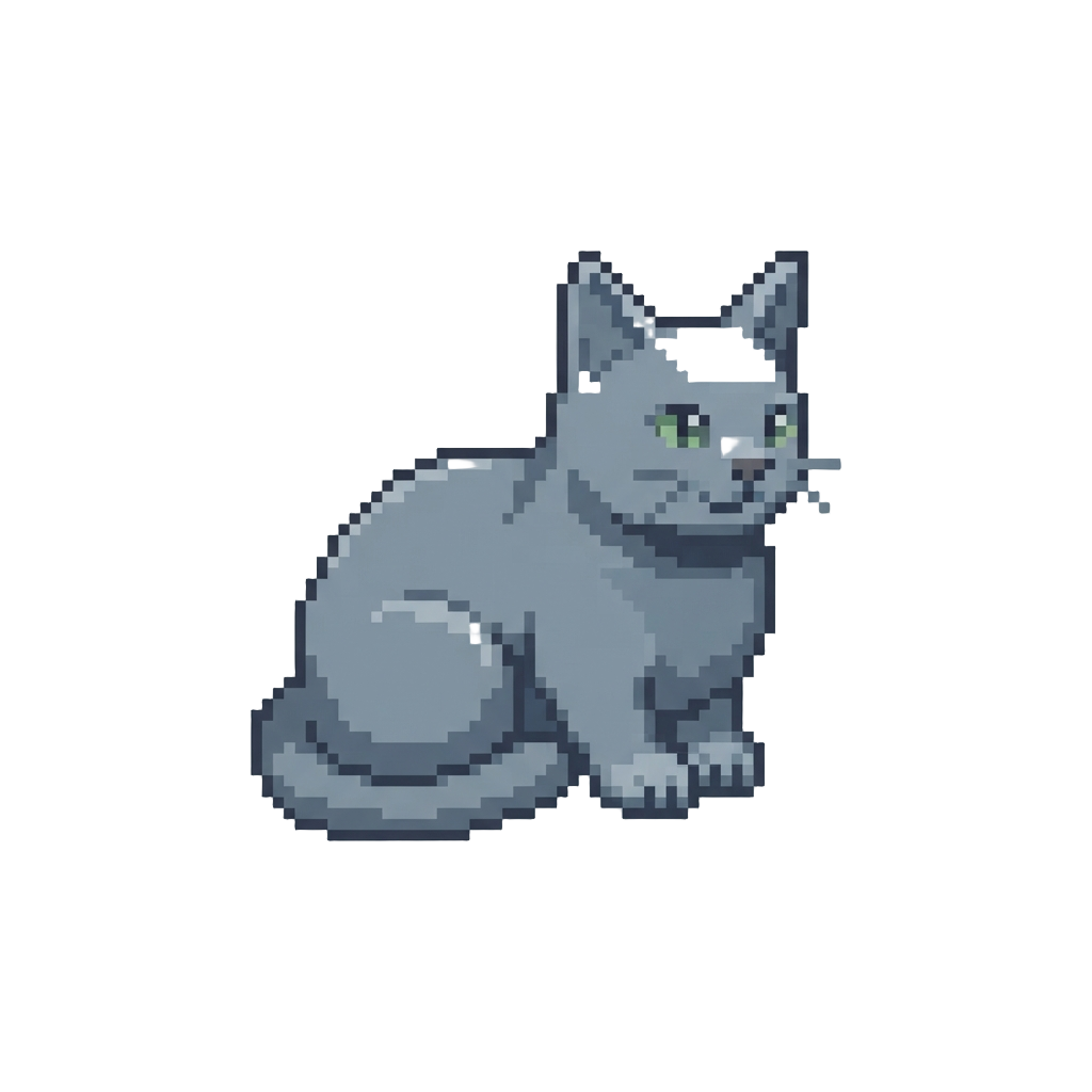 A Gentle Grey Russian Blue Cat