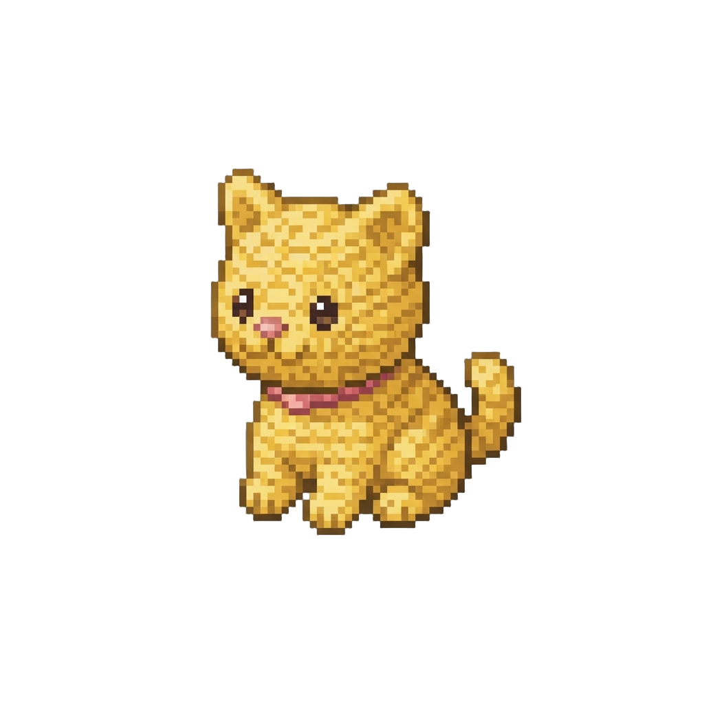 A Tiny Crocheted Yellow Cat
