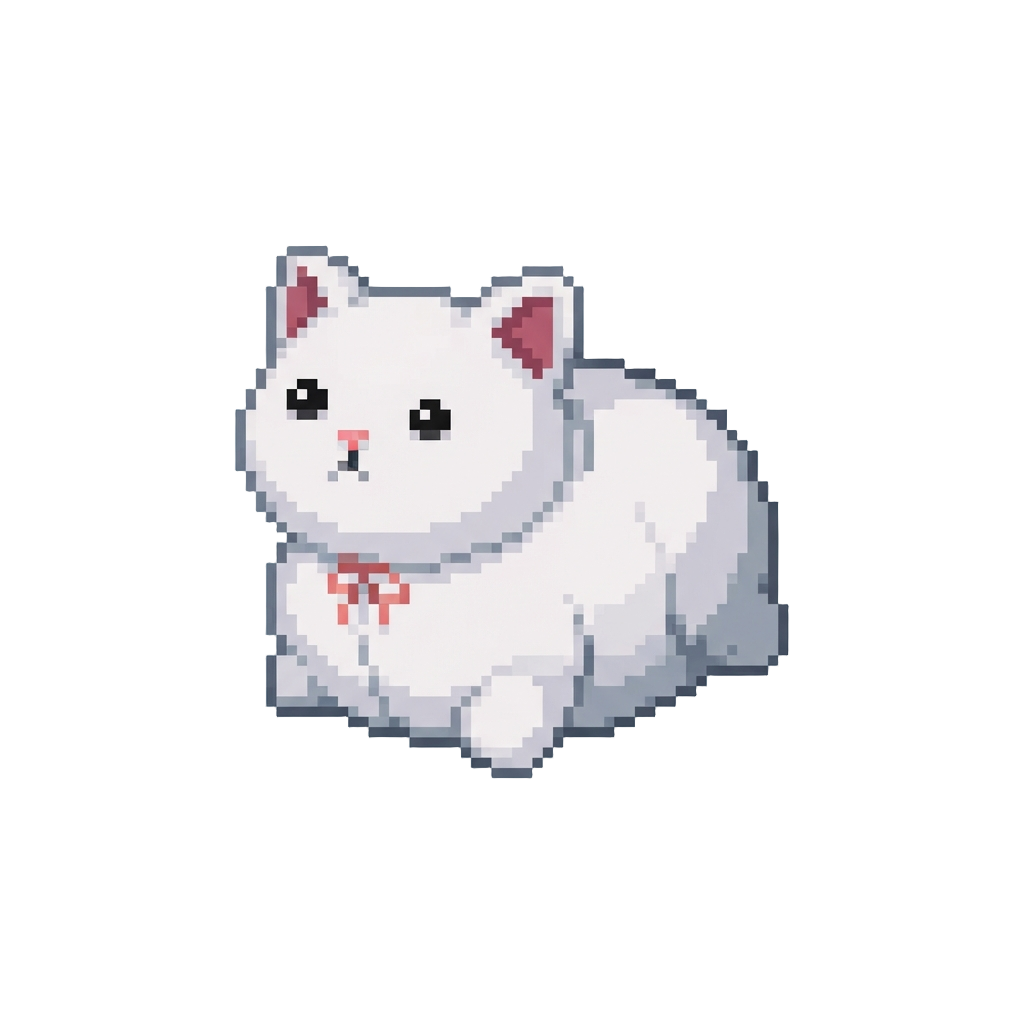 A Plush White Cat Pillow