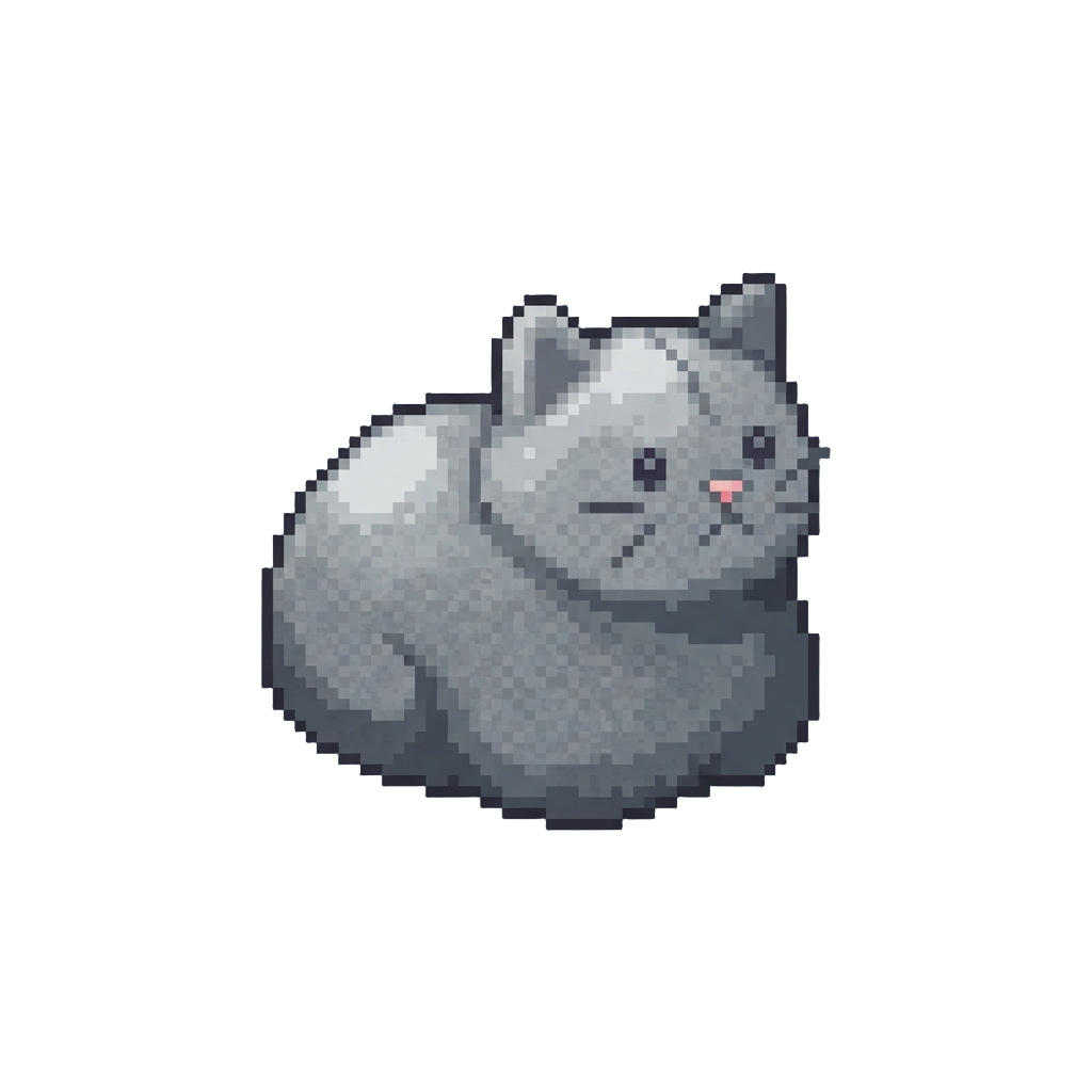 A Felt Grey Cat Beanbag Toy