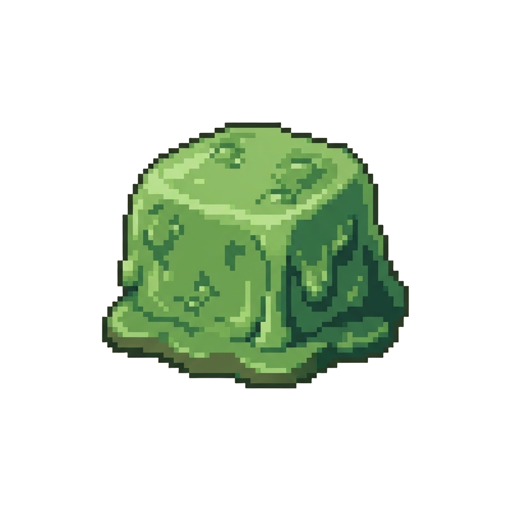 A Solid Block of Melted Green Slime