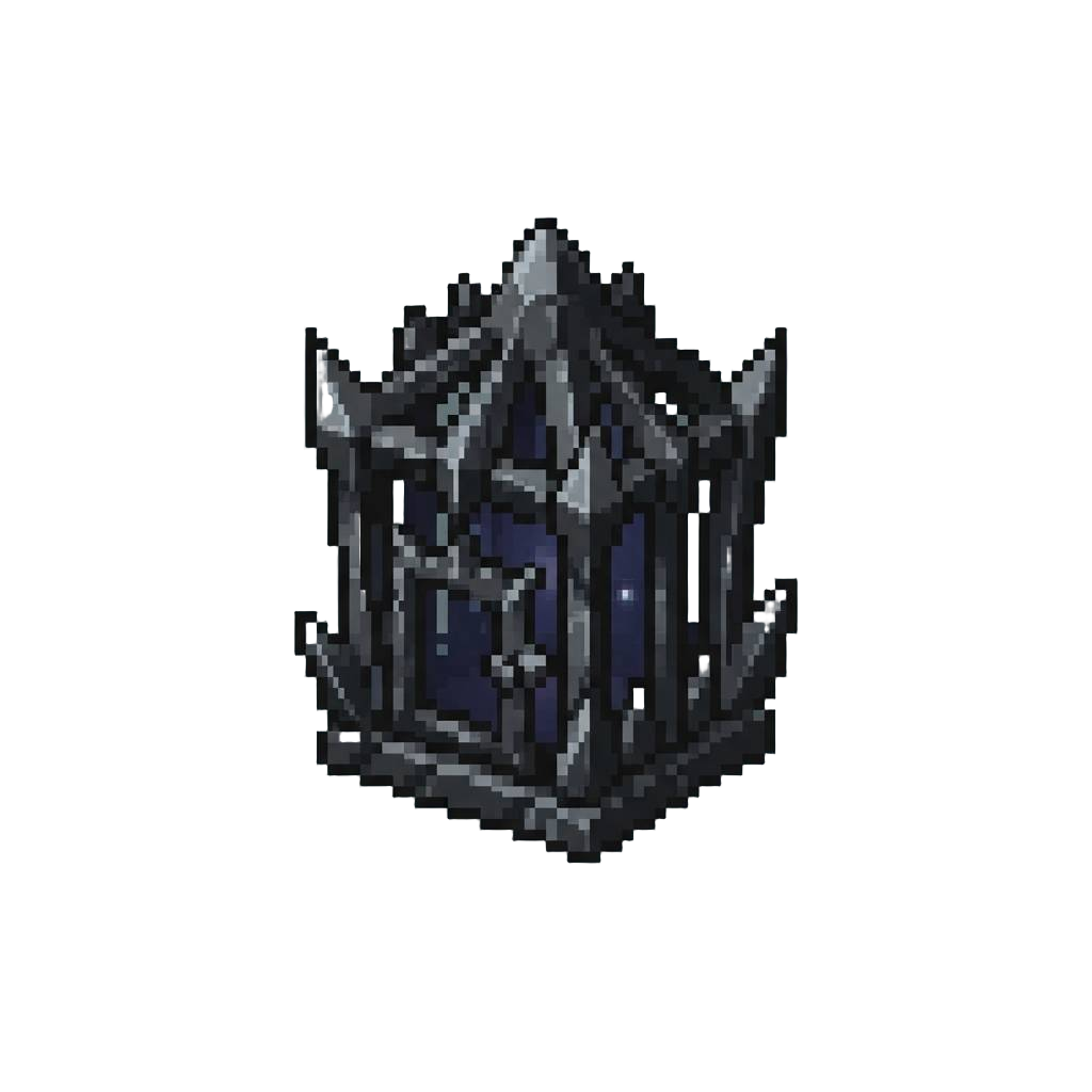 A Spiked Obsidian Crystalline Cage