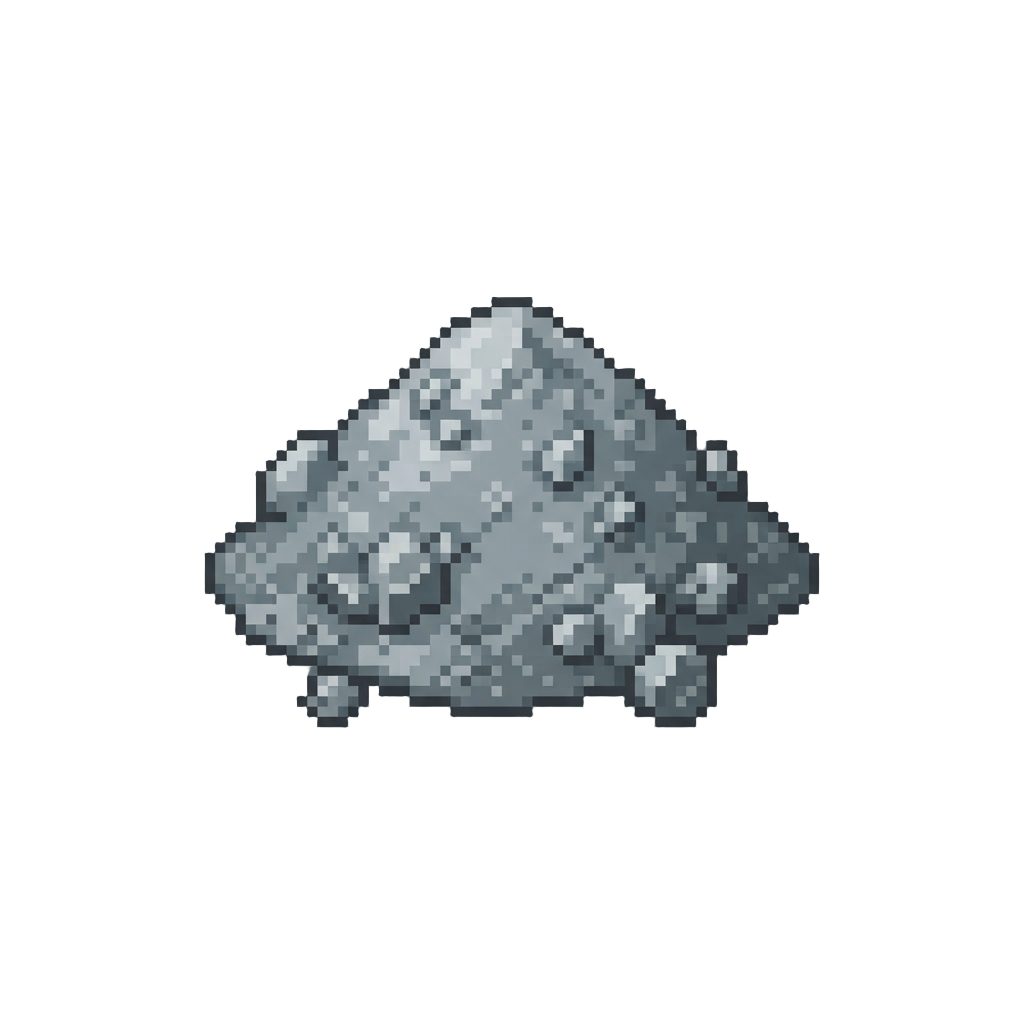 A Pile of Inert Grey Crystal Ash