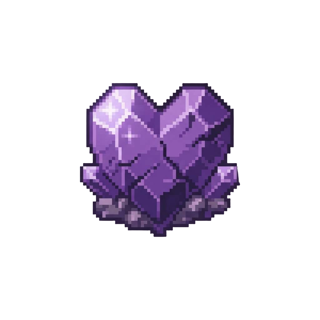 A Glowing Amethyst Heart Cluster