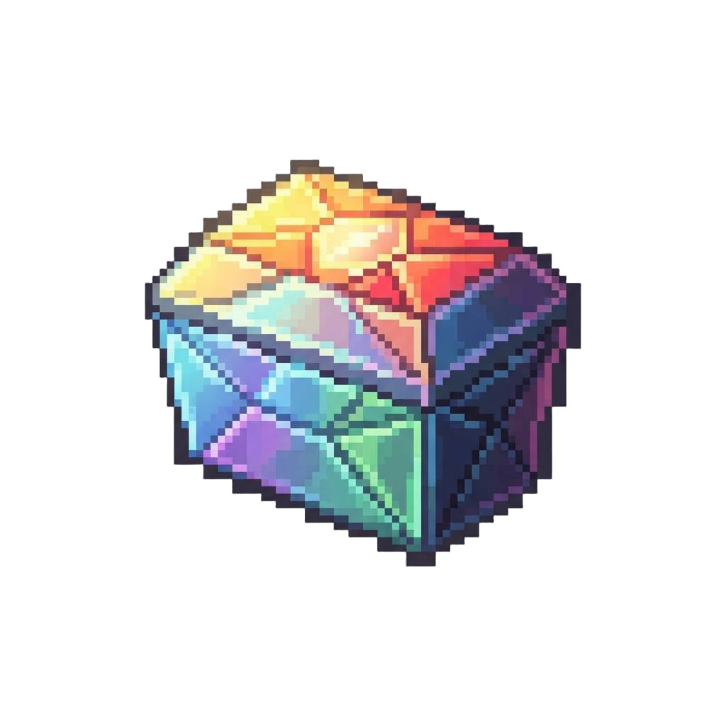 A Glowing Prismatic Facet Sarcophagus