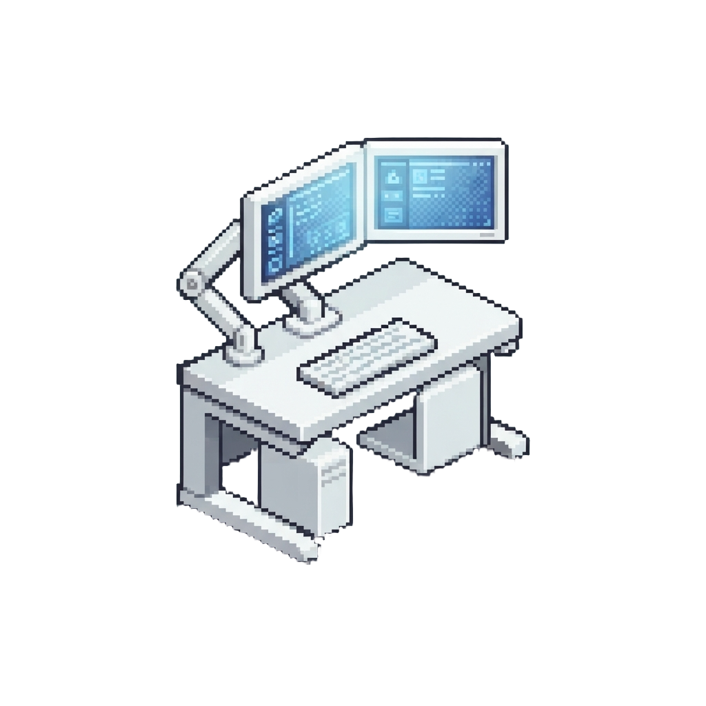 A Futuristic White Dual-monitor Desk