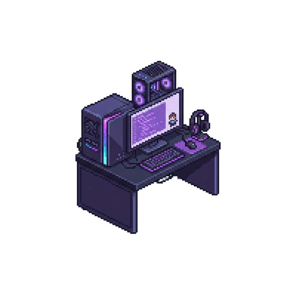 A Cyber-purple Rgb Workstation