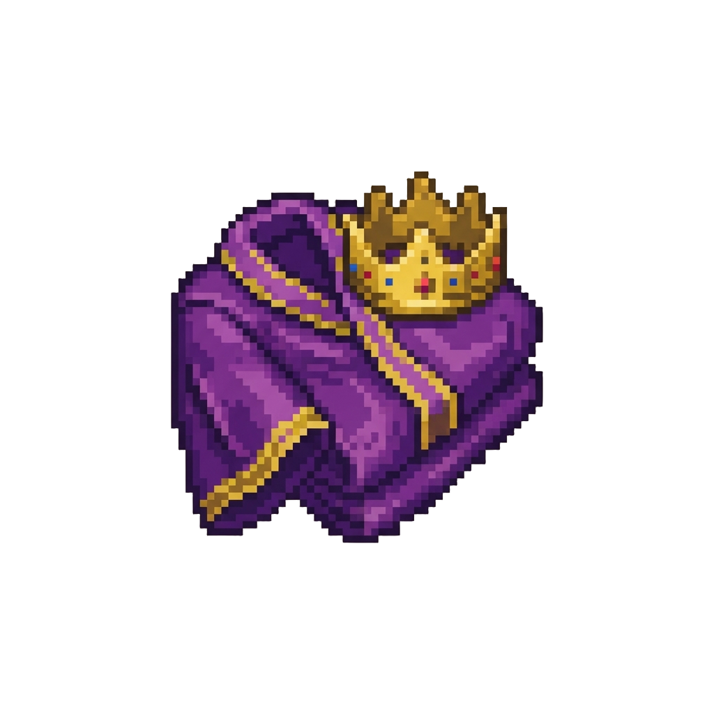 A Royal Purple Silk Robe with a Golden Crown