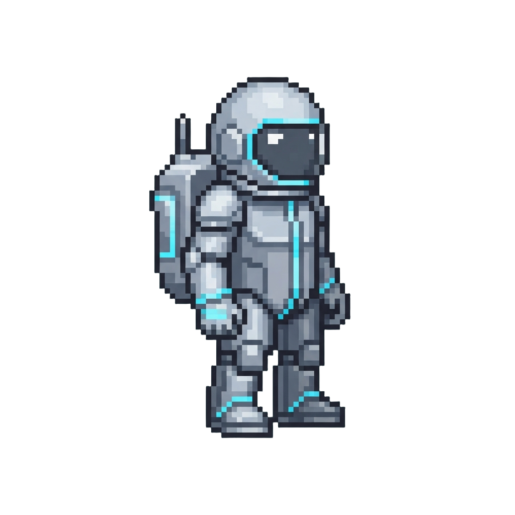 A Sleek Metallic Silver Astronaut Suit with Light-up Trim