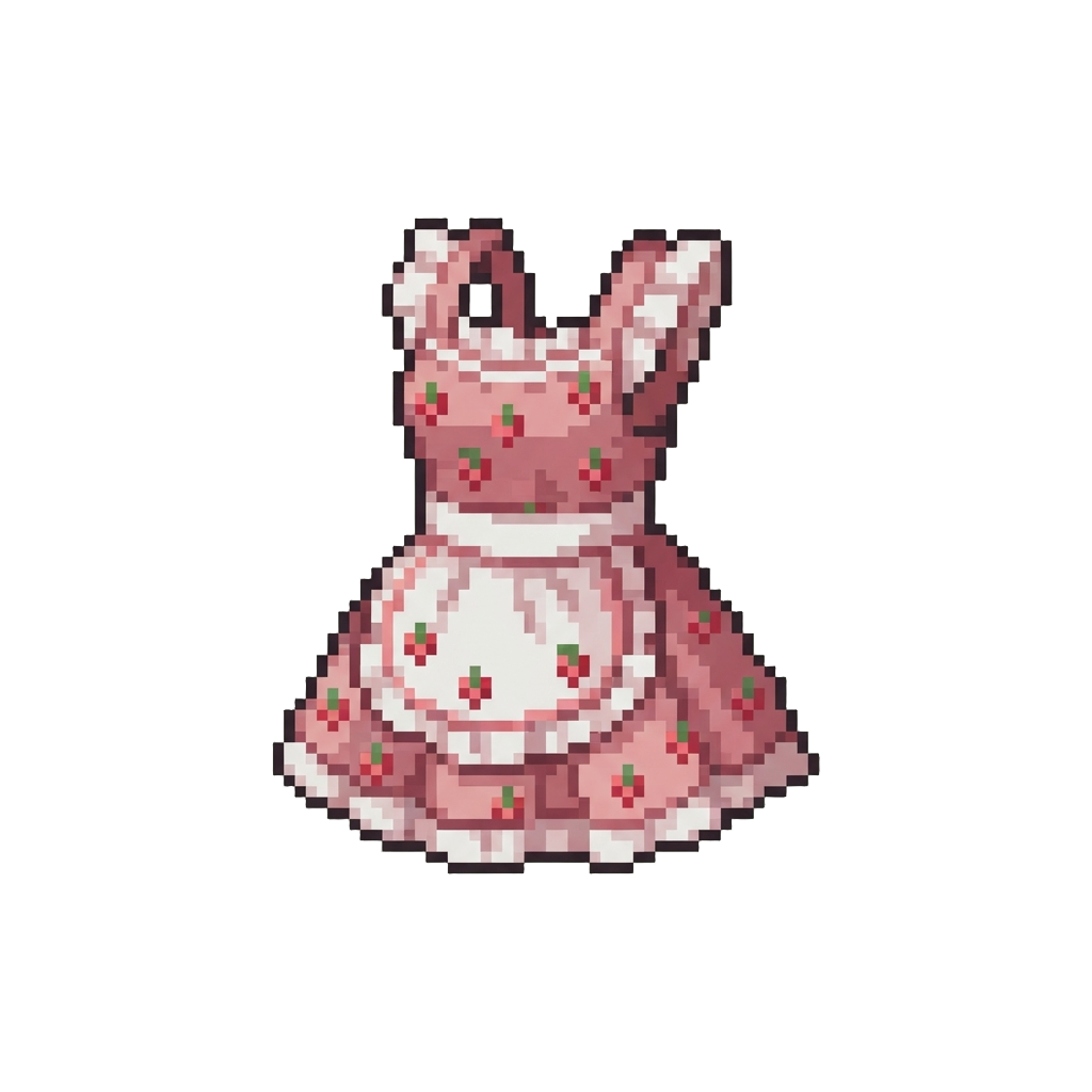 A Sweet Strawberry-patterned Apron Dress