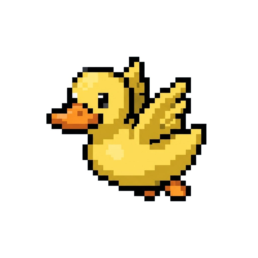 A Flying Rubber Ducky Crossing the Frame