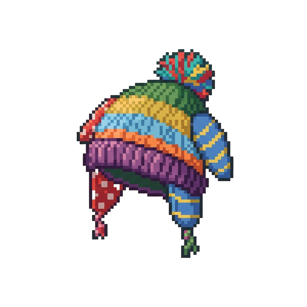 A Mismatched Colorful Sock Hat