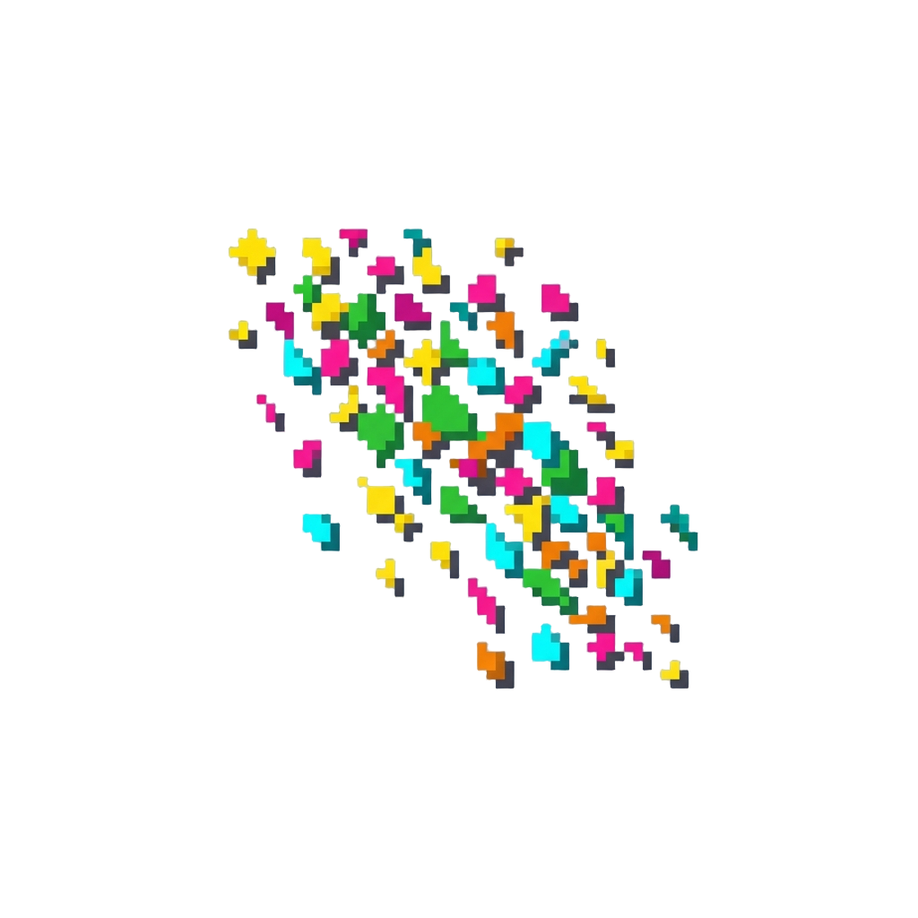A Falling Shower of Colorful Confetti